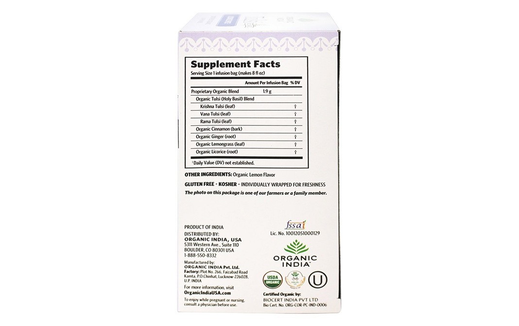 Organic India Tulsi Holy Basil Licorice Spice   Box  34.2 grams